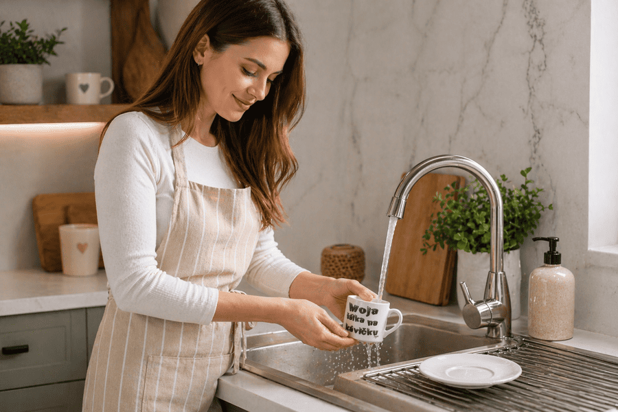 umývanie šálky s tanierikom mk